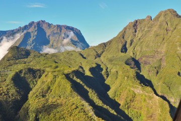 Les cirques à la Réunion depuis l'hélicoptère