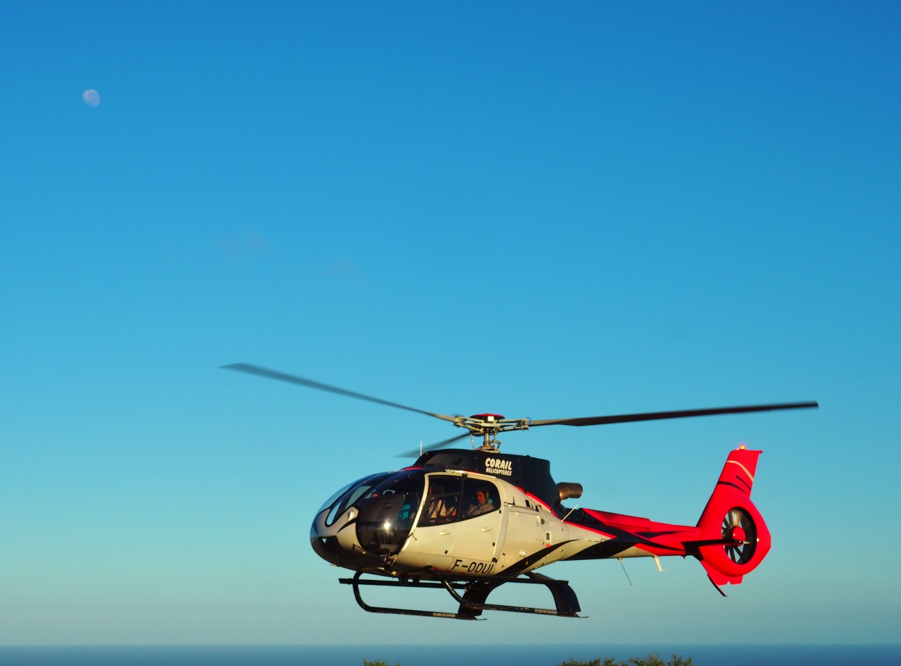helicopter in Reunion Island