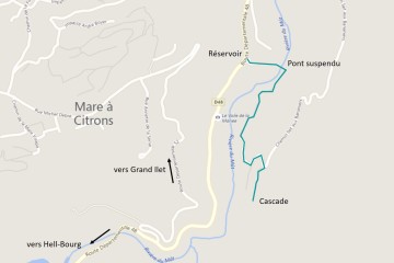 parcours de la randonnée du voile de la mariée salazie