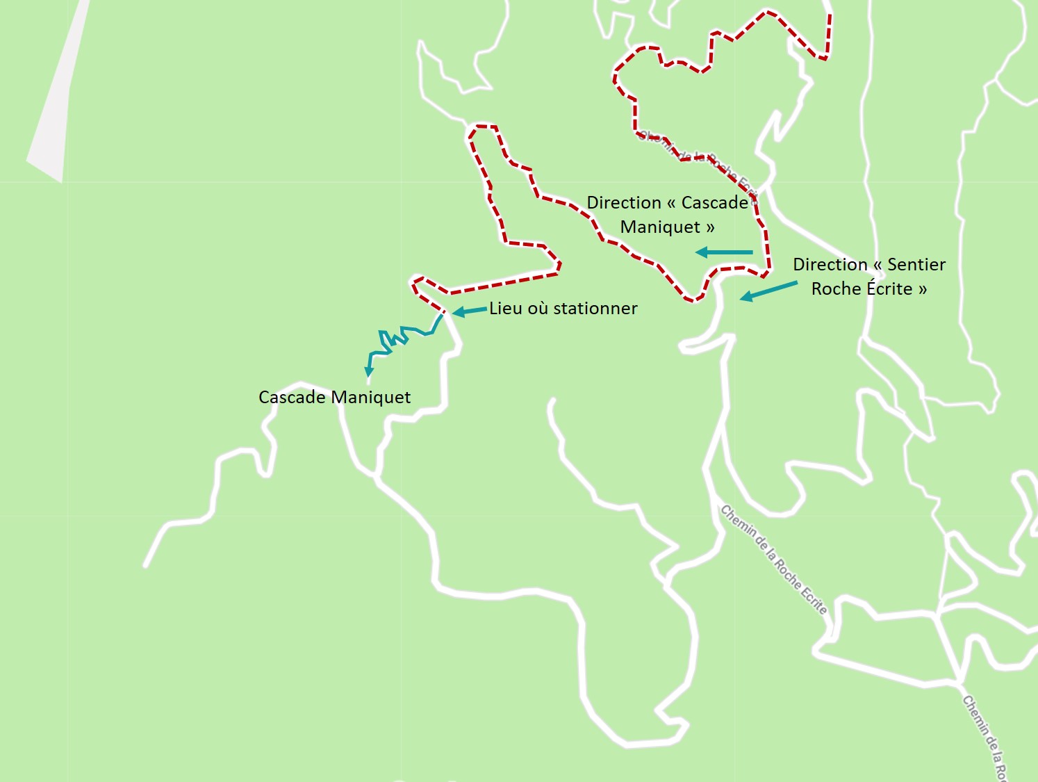 itinéraire de la cascade Maniquet
