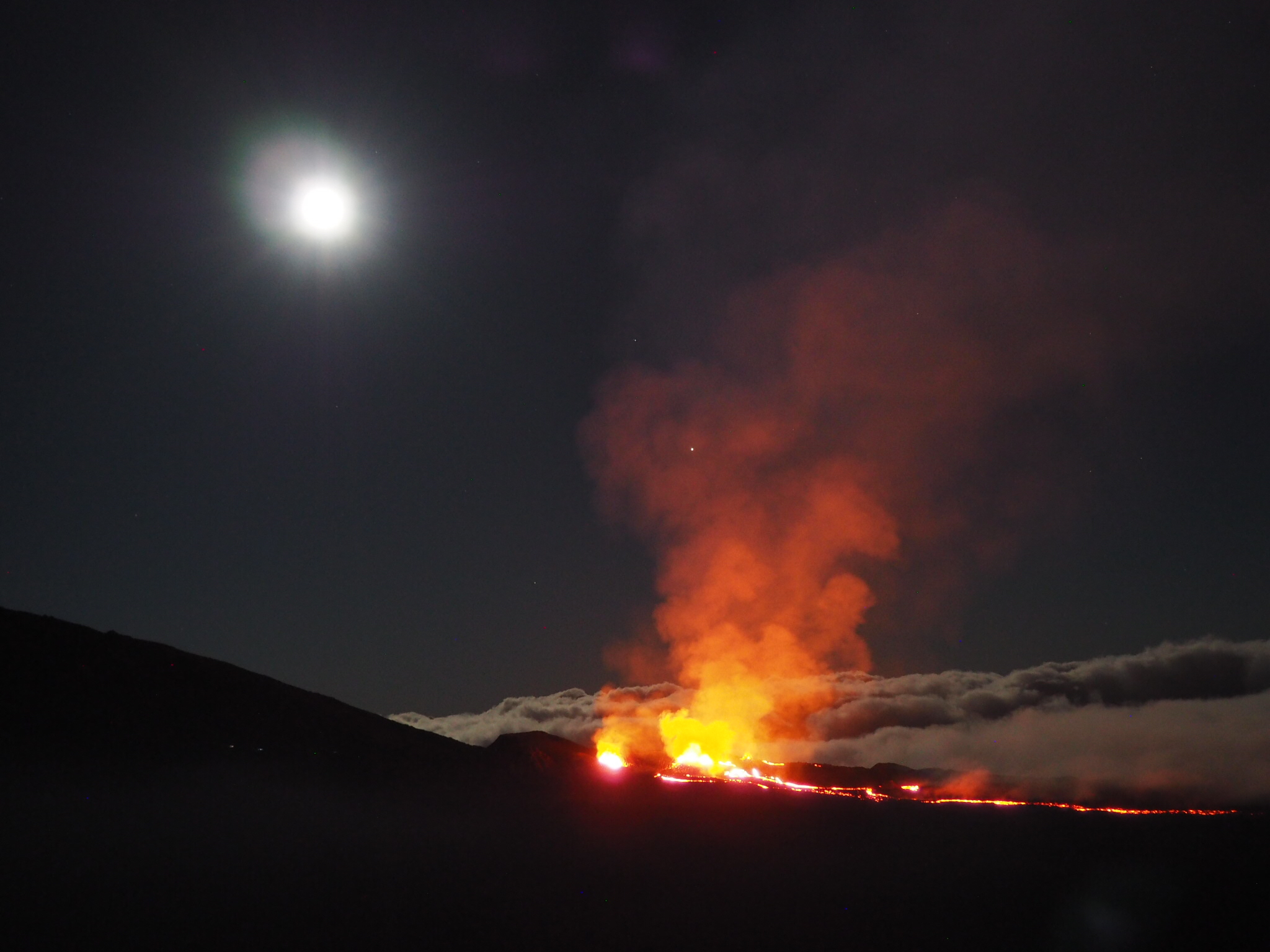 éruption du volcan du Piton de la Fournaise à la Réunion