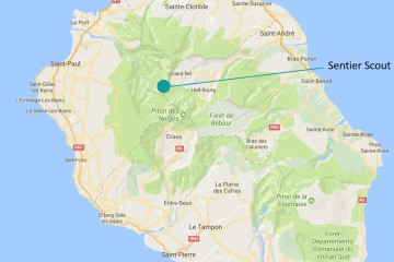 Localisation du sentier scout pour mafate