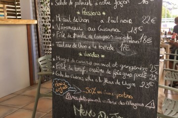 carte du restaurant p'tit bleu