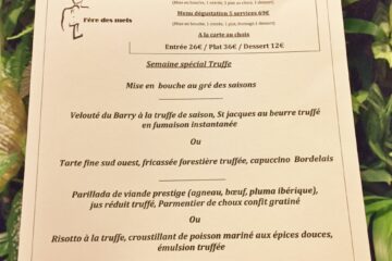 menu truffe au restaurant ère des mets