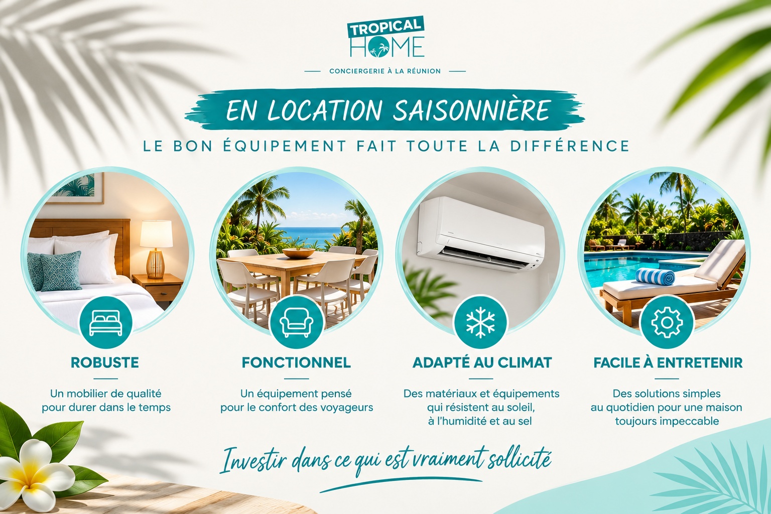 Mobilier et équipements pour préparer une maison en location saisonnière à La Réunion